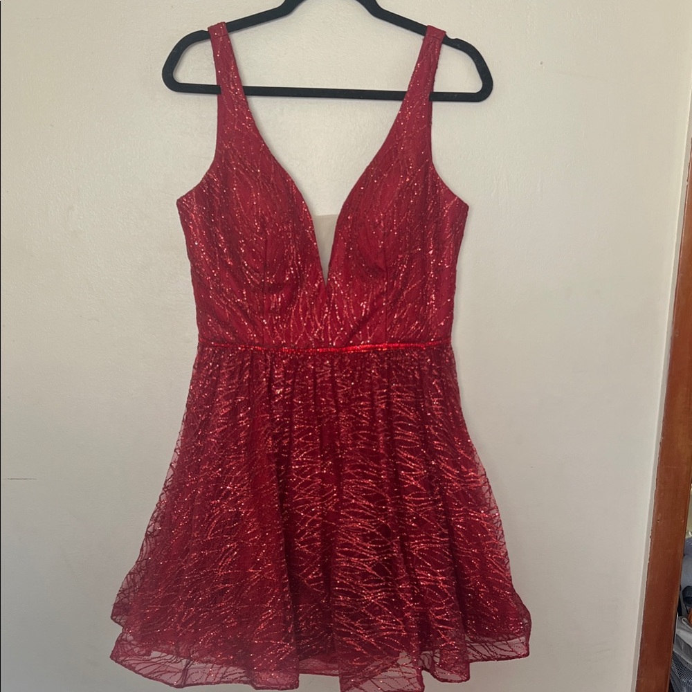 Stunning Red Glitter Homecoming dress